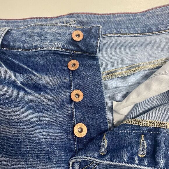 EDGELY Women’s Jean Shorts Button Fly Size 18W High Rise Raw Edge Blue Denim - Picture 6 of 11